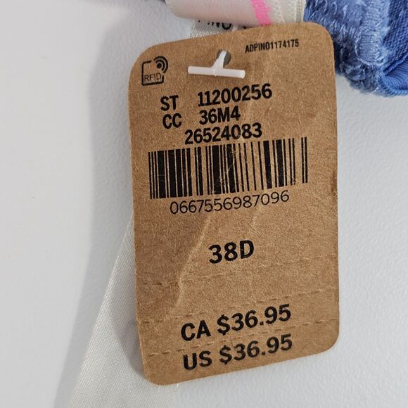 Victoria's Secret PINK Wear Everywhere Wireless Lightly Lined Bra 38D Blue NWT - Picture 3 of 6